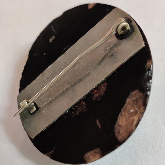 Antique Victorian Whitby Jet Bog Oak Mourning Brooch - Picture 7 of 16